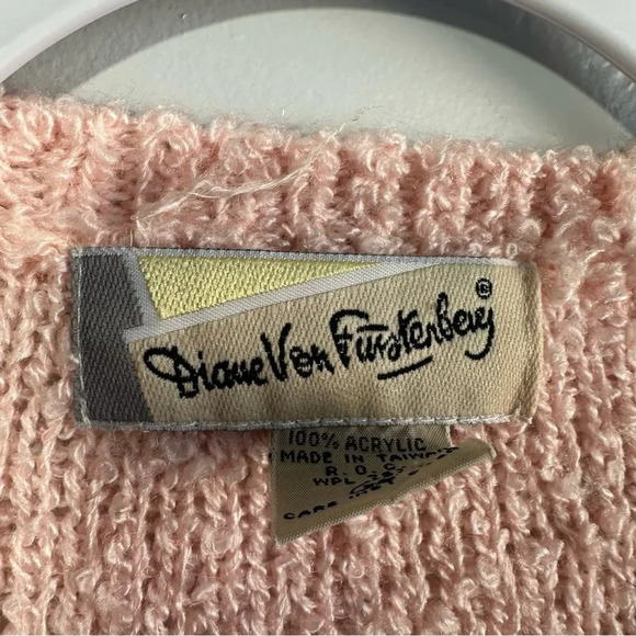Vintage Diane Von Furstenberg Ombre Sweater Women's L Multi Pink 90's - Picture 4 of 5